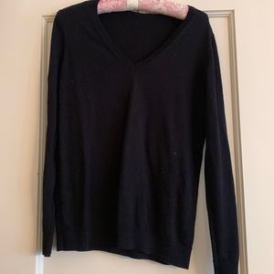 J Crew cotton v neck sweater Medium black